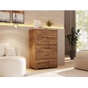 Ver imagem 1 de Comoda Brilhante 5 Gavetas Armário para Quarto e Sala Ipê