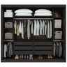 Guarda-Roupa Casal Toronto 2 Portas 6 Gavetas 100% Mdf Preto Fosco/Amêndoa - Móveis Lopas - 3