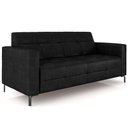 Ver imagem 1 de Sofá 2 Lugares Sala Living Industrial 160cm Senna K01 Couríssimo Preto - Lyam Decor