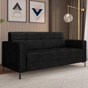 Ver imagem 2 de Sofá 2 Lugares Sala Living Industrial 160cm Senna K01 Couríssimo Preto - Lyam Decor