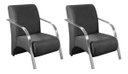 Ver imagem 3 de Conjunto Sevilha 2 Poltronas + 1 Namoradeira Braço Metal Decoração Recepção Sala - Suede Cinza Grafi