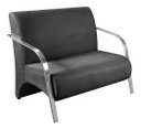 Ver imagem 2 de Conjunto Sevilha 2 Poltronas + 1 Namoradeira Braço Metal Decoração Recepção Sala - Suede Cinza Grafi