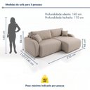 Ver imagem 3 de Sofá Cama Modular Orgânico Retrátil 3LUGARES 210cm Base Madeira Maciça Cancún