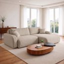 Ver imagem 1 de Sofá Cama Modular Orgânico Retrátil 3LUGARES 210cm Base Madeira Maciça Cancún