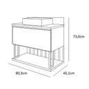 Ver imagem 5 de Gabinete de Banheiro Duna 80 com Espelho Lumini Cimento/Freijo - MGM