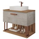Ver imagem 2 de Gabinete de Banheiro Duna 80 com Espelho Lumini Cimento/Freijo - MGM