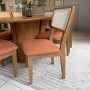 Ver mais imagens de Mesa de Jantar Barril 8 Lugares 2,00m x 1,00m com 8 Cadeiras Encosto Palha e Estofadas 100% MDF Casa