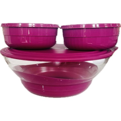 Tupperware Kit 3 Peças Tigela Elegância 3,2 Litros e Tigelas Premier 500ml Kit 3 Peças Tigela Elegân