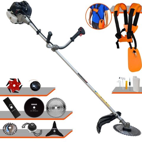 Roçadeira Lateral Anmax Cg430b 43cc 1,7hp 12.000rpm C/ Carretel + Kit de 8 Opções de Corte