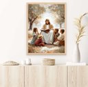 Ver imagem 2 de Quadro Decorativo Jesus Cristo e As Crianças Rezando Orando Ensinando Evangelizando Quarto Infantil