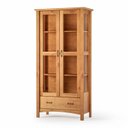 Ver imagem 1 de Cristaleira de Madeira Maciça 2 Portas de Vidro Bella Carvalho Fosco