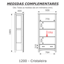 Ver imagem 4 de Cristaleira de Madeira Maciça 2 Portas de Vidro Bella Carvalho Fosco