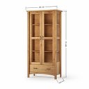 Ver imagem 3 de Cristaleira de Madeira Maciça 2 Portas de Vidro Bella Carvalho Fosco