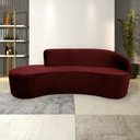 Ver imagem 1 de Sofá Decorativo 3 Lugares 210cm Abby Encosto Direito Curvo Veludo Vinho G15 - Gran Belo