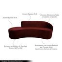 Ver imagem 3 de Sofá Decorativo 3 Lugares 210cm Abby Encosto Direito Curvo Veludo Vinho G15 - Gran Belo