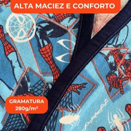 Roupão Aveludado Lepper Estampado Personagens Infantil Homem Aranha M - 2