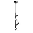 Ver imagem 1 de Kit 02 Lustres Pendentes Modelo Espiral Moderno Ideal pra Cabeceira de Cama com LED Embutido Preto