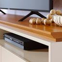 Ver imagem 2 de Bancada para Sala ou Quarto de Tv até 75" Polegadas Estilo Minimalista:cinamomo e Off White