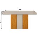 Ver imagem 2 de Mesa de Jantar Doha 120x80 Canto Copo com Vidro Cinamomo Off White Off White - Leifer