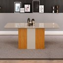 Ver imagem 3 de Mesa de Jantar Doha 120x80 Canto Copo com Vidro Cinamomo Off White Off White - Leifer