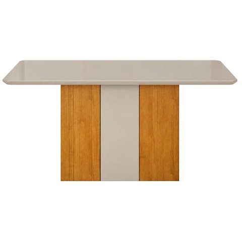 Mesa de Jantar Doha 120x80 Canto Copo com Vidro Cinamomo Off White Off White - Leifer