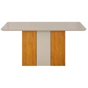 Ver imagem 1 de Mesa de Jantar Doha 120x80 Canto Copo com Vidro Cinamomo Off White Off White - Leifer