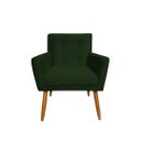 Ver imagem 3 de Kit Namoradeira + 2 Poltronas Decorativa Onix Suede Verde Pés Madeira Mz Decor