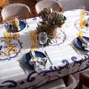 Ver imagem 7 de Toalha de Mesa 8 Lugares 140x270 cm Azul Sarja de Algodão Paixão Mediterrânea