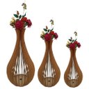 Ver imagem 1 de Vaso de Chão Decorativo Grande Gotas de Orvalho Mdf:mdf Cru/kit com 3 - 90x40cm, 75x40cm e 60x30cm