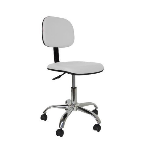Cadeira Secretaria Giratoria Bolt CR - Couro Sintetico Corano - Branco
