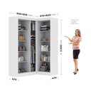 Ver imagem 3 de Guarda-Roupa Modulação de Canto com Puxadores MDF Paris Branco