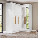Ver imagem 1 de Guarda-Roupa Modulação de Canto com Puxadores MDF Paris Branco
