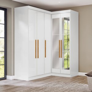 Guarda-roupa Modulação de Canto com Puxadores Mdf Paris
