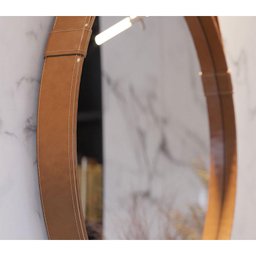 Espelho Decorativo para Sala de Estar Ambiente Aqua 60cm Marrom - Imcal - 5