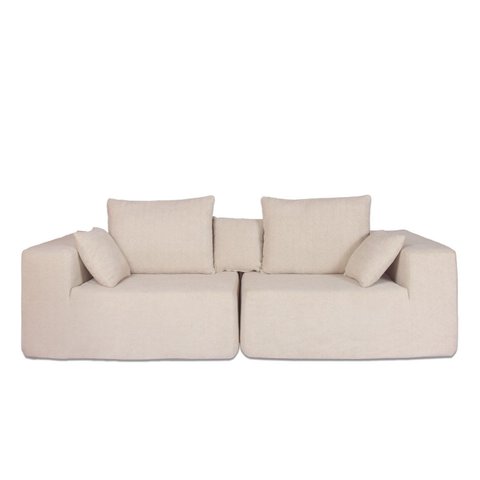 Sofá Modular 3 Lugares Tecido Bouclé Rute