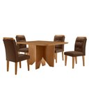 Ver imagem 2 de Mesa de Jantar Evora 90cm Mdf Canto Copo e com 4 Cadeiras Carol
