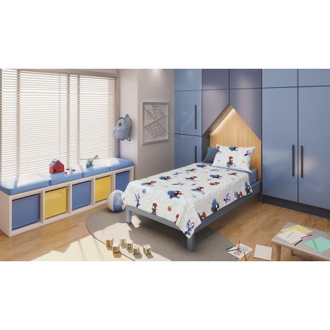 Jogo de Cama 100% Algodão Solteiro Estampado Spidey 3 peças- Lepper