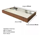Ver imagem 3 de Bandeja Espelhada Flutuante Decorativa Mesa Bar Aparado 50x30cm Madeira Laminado