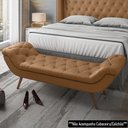 Ver imagem 2 de Puff Recamier Calçadeira 195cm Pés Palito Madeira Venêto P02 Sintético Caramelo - Mpozenato