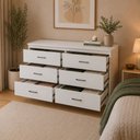 Ver imagem 5 de Cômoda Braga 6 Gavetas para Quarto Menu Móveis Branco