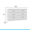 Ver imagem 3 de Cômoda Braga 6 Gavetas para Quarto Menu Móveis Branco