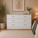 Ver imagem 2 de Cômoda Braga 6 Gavetas para Quarto Menu Móveis Branco