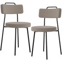 Ver imagem 1 de Kit 02 Cadeiras Decorativas Estofada Para Sala De Jantar Barcelona L02 Bouclê Bege - Lyam Decor