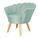 Ver imagem 3 de Poltrona Decorativa Estofada para Quarto Closet Pétala Veludo Acqua - Lm Decor