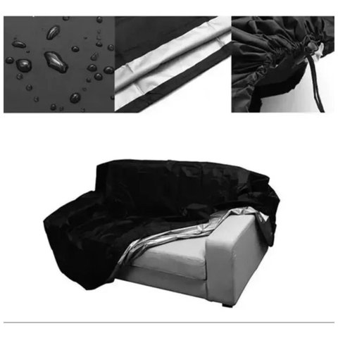 Capa Impermeável Compatível C/ Sofá 210x70x80 Preto