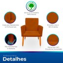 Ver imagem 3 de Kit 2 Poltronas Cadeira para Sala Confortável e Minimalista em Suede