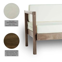 Kit 2 Poltronas de Varanda Gourmet Madeira Maciça com Almofada 1 Lugar Lyza M02 Nogueira - Mpozenato - 3