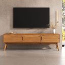 Ver imagem 1 de Rack para Sala TV 75 Polegadas Pés Madeira 3 Portas 180 cm Freijó Tivoli Idimex