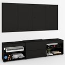 Ver imagem 6 de Rack com Painel para TV Até 60 Polegadas Roma 1 Porta 2 Prateleiras Preto - Panorama Móveis