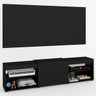 Rack com Painel para TV Até 60 Polegadas Roma 1 Porta 2 Prateleiras Preto - Panorama Móveis - 6